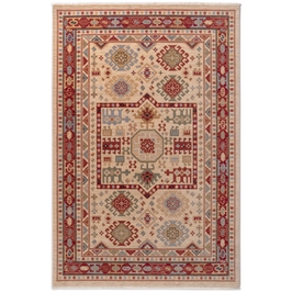 Covor living / dormitor Carpeta Antique 66681-53555, 120 x 145 cm, lana,  bej + rosu + maro, dreptunghiular