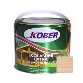 Lac / lazura 3 in 1 pentru lemn, Kober Ecolasure Extra, incolor, pe baza de apa, interior / exterior, 2.5 L