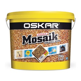 Tencuiala decorativa acrilica, interior / exterior, Oskar Mosaik 9727, mozaicata, 25 kg