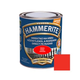 Vopsea alchidica pentru metal Hammerite - efect lucios, interior / exterior, rosu, 0.75 L
