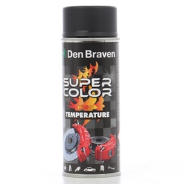 Spray vopsea rezistent la temperaturi ridicate, Den Braven Super Color High Temperature, negru, interior / exterior, 400 ml