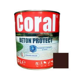 Vopsea acrilica pentru lemn / metal, Coral Beton protect, interior / exterior, maro roscat, 2.5 L
