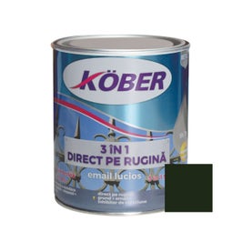 Vopsea alchidica pentru metal Kober 3 in 1, interior / exterior, verde crom, 0.75 L