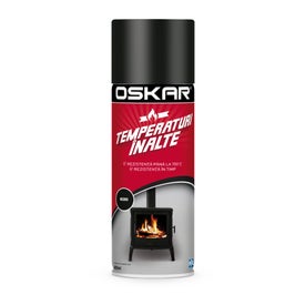 Spray vopsea acrilica, Oskar temperaturi inalte, negru, interior / exterior, 400 ml