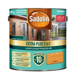 Lazura lucioasa pentru lemn, Sadolin Extra Plus 3 in 1, pe baza de apa, brad, interior / exterior, 2.5 L