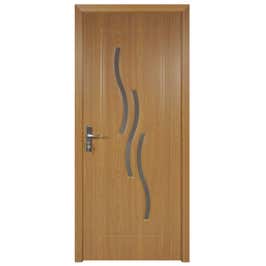 Usa de interior din lemn cu geam Super Door F02-68-Q stanga / dreapta stejar deschis 203 x 68 cm