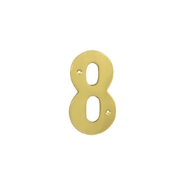 Numar 8 pentru usa / casa Verofer, alama, auriu lucios, interior / exterior, 12 x 7.3 cm