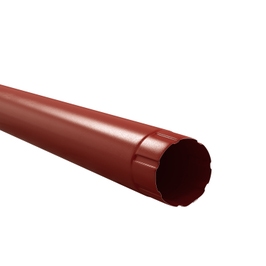 Burlan scurgere pentru sistem pluvial, metalic, circular, Bilka, rosu inchis (RAL 3009), lucios, 3 m, D 100 mm