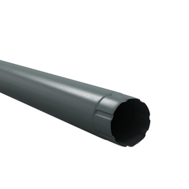 Burlan scurgere pentru sistem pluvial, metalic, circular, Bilka, gri inchis (RAL 7011), lucios, 3 m, D 100 mm