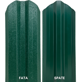 Sipca metalica cutata pentru gard, verde / RAL 6005, 1300 x 115 x 0.5 mm, set 25 bucati + 50 bucati surub autoforant