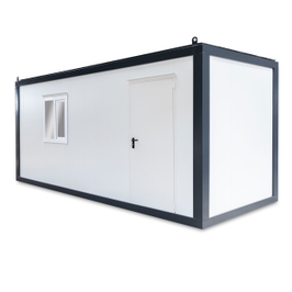 Container birou C6/1U+1F, Palmex, tabla zincata + panou sandwich poliuretan, gri + alb, 600 x 240 x 270 cm