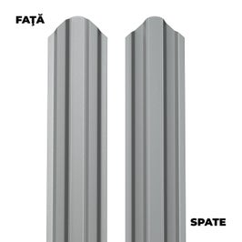 Sipca metalica pentru gard Bilka, argintiu (RAL 9006) lucios - fata, argintiu lucios - spate, 1600 x 92.9 x 0.6 mm