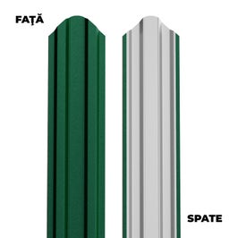 Sipca metalica cutata pentru gard Bilka, verde (RAL 6005), mat, 900 x 92.9 x 0.5 mm