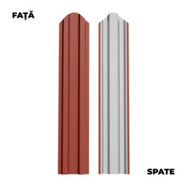Sipca metalica cutata pentru gard Bilka, rosu maroniu (RAL 3009), mat, 1300 x 92.9 x 0.5 mm
