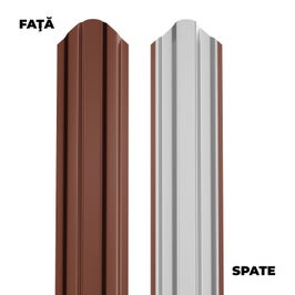 Sipca metalica pentru gard Bilka, maro ciocolatiu (RAL 8017) lucios - fata, gri lucios - spate, 1700 x 92.9 x 0.4 mm