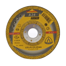 Disc polizare metal, Klingspor A 24 Extra, 125 x 22.23 x 6 mm