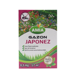 Seminte gazon japonez Amia, cu mix de flori multicolore, 0.5 kg