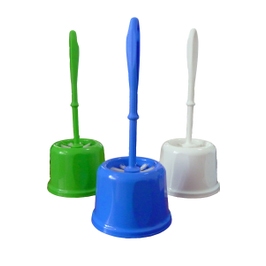 Perie WC  Ela SZ-147, plastic, alb / verde / albastru