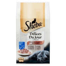 Hrana umeda pentru pisici Sheba Delices Du Jour, adult, selectii mixte, 6 x 50 g