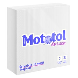 Servetele de masa Mototol Deluxe, albe, 3 straturi, 33 x 33 cm, 30 buc /pachet