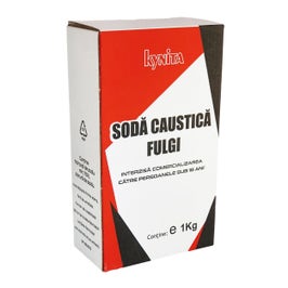 Soda caustica fulgi Kynita, calitatea a II-a, cutie carton 70%, 1 kg