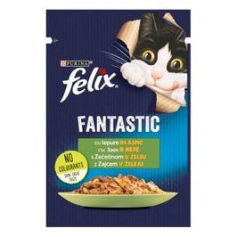 Hrana umeda pentru pisici, Felix Fantastic, adult, carne de iepure in aspic, 85g