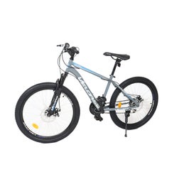 Bicicleta adulti, MTB-HT Velors V2409A, 24 inch, 18 viteze, frane pe disc, gri + albastru