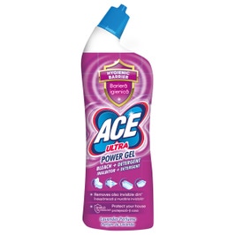 Detergent cu inalbitor pentru curatat baia Ace Ultra Power Gel, parfum lavanda, 750 ml