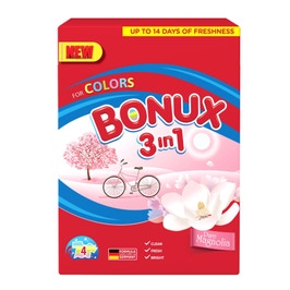 Detergent rufe automat Bonux 3 in 1 Pure Magnolia, pentru rufe colorate, 400 g
