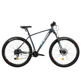 Bicicleta adulti, MTB M5, Afisport, marime L, 29 inch, 18 viteze, frane disc - hidraulica, cadru aluminiu, gri
