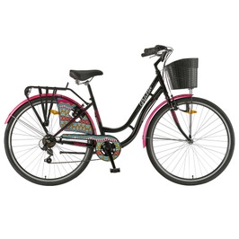 Bicicleta adulti, oras, Polar Grazia, marime M, 6 viteze, schimbator spate Shimano, negru