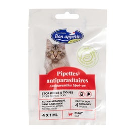 Pipeta antiparazitara Bon appetit, pentru pisici, Spot on, 4 x 1 ml