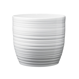 Ghiveci ceramic SK Bergamo, alb, rotund, 13 x 12 cm