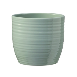 Ghiveci ceramic SK Bergamo, verde, rotund, 19 x 18 cm