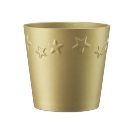 Ghiveci ceramic SK Starlight, auriu, rotund, 14 x 13 cm