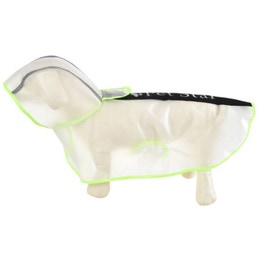 Pelerina ploaie pentru caini, 4 Dog Deluxe, material fas, cu gluga, impermeabil, alb transparent, 40 cm