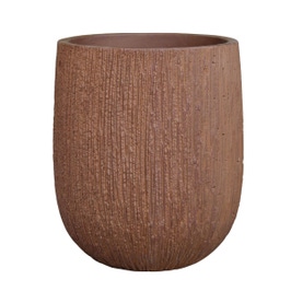 Ghiveci ceramic, exterior / interior, rosu caramiziu, rotund, 43 x 50 cm
