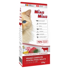 Hrana uscata pentru pisici, Miau Miau, carne de vita, 10 kg