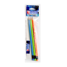 Creion cu radiera Lyra, corp neon, HB/2, set 3 bucati