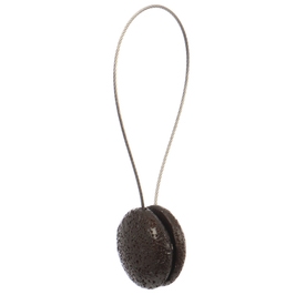 Magneti decorativi perdea si draperie, Rock, forma rotunda, cu fir metalic de fixare, maro, 4 cm