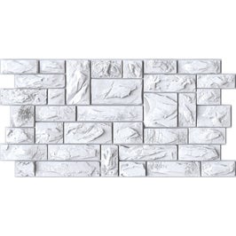 Panou decorativ Stone Cut white, PVC, alb, 97.7 x 49.3 cm, 0.4 mm
