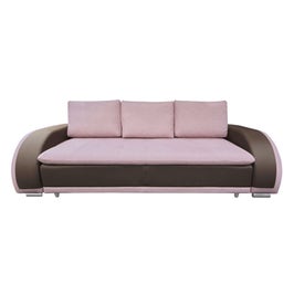 Canapea extensibila 3 locuri Rondo, cu lada, maro + roz, 240 x 94 x 82 cm, 2C
