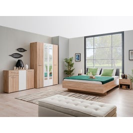 Dormitor complet Ritmo 4K1F, stejar sonoma + alb + gri, 5 piese, 10C