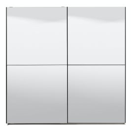 Dulap dormitor Ksanti 220, alb mat, 2 usi glisante, cu oglinzi, 217 x 62.5 x 210 cm, 8C