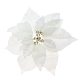 Decoratiune Craciun HST04723B, tip floare, alb, 25 cm
