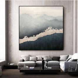 Tablou canvas XM-214325, panza + sasiu lemn de pin, abstract, 80 x 80 cm