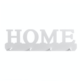 Cuier decorativ Home D27, pentru hol, alb, cu 4 agatatori, 59 x 17.5 cm