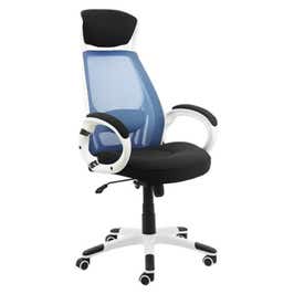 Scaun birou ergonomic OFF 912, rotativ, mesh, negru + albastru, 1C