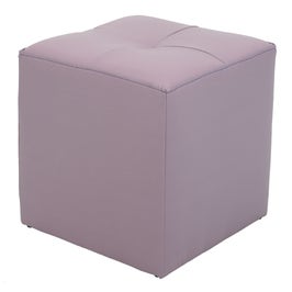 Taburet Cool tip cub, fix, patrat, imitatie piele, mov, 35 x 35 x 36 cm