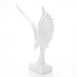 Statueta Bird, Pace / Liniste, Ella Home, rasina, alb, 26 cm